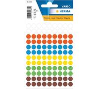 HERMA Lot de 540 pastilles adhésives multicolores - Diamètre : 8 mm - 108 par feuille - Pour calendrier, planificateur, bricolage - Mat - Pois de couleur