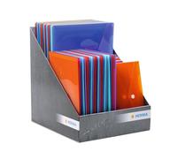 HERMA Lot de 75 porte-documents transparents - Petites et grandes pochettes transparentes avec bouton pression - En plastique - Pour l'école, le bureau, les voyages - Multicolore
