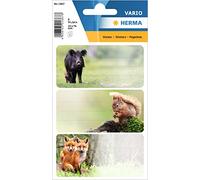 HERMA Lot de 9 étiquettes pour livre à étiqueter - Motif animaux de la forêt - 76 x 35 mm - Autocollants lignés - Pour l'école, les enfants, les filles, les garçons - Multicolore