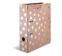 HERMA Motif classeur à levier A4 Fashion & Style Dots, dos de 7 cm, en carton robuste, imprimé entièrement à l'extérieur et finition pelliculée dorée