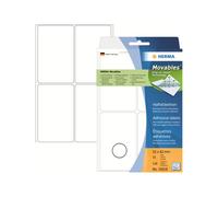 HERMA Movables - Mat - auto-adhésif amovible - blanc - 52 x 82 mm 128 rouleau(x) (32 feuille(s) x 4 étiquettes