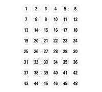 HERMA Numbers 1-240 Lot de 5 feuilles autocollantes en papier Blanc 12 mm 12 mm
