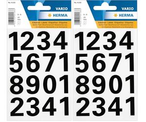 HERMA Numbers 25 mm 0-9 Weatherproof film noir 1 sheet (Lot de 2)