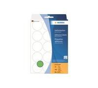 HERMA - Papier - auto-adhésif permanent - vert - arrondies 32 mm 480 étiquette(s) (32 feuille(s) x 15) étiquettes rondes