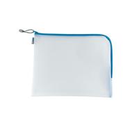 Herma Pochette à documents A4 20015 – transparente 36 x 28 cm avec fermeture éclair, bleu
