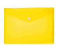 HERMA 20052 Porte-documents A5 transparent jaune, petites pochettes transparentes avec bouton pression, enveloppe en plastique pour l'école, l'université, le bureau, les voyages