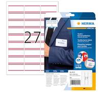 HERMA - Pochette de 540 badges autocollantes pour textile, En soie d'acétate (63,5 x 29,6 mm) Personnalisables et imprimables, Impression laser, (4512)