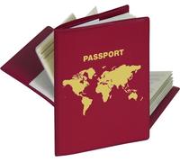 HERMA - Pochette porte-documents pour passeport - bordeaux