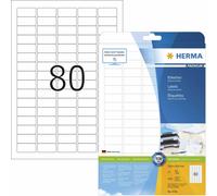HERMA Premium - Papier - mat - adhésif permanent - blanc - 35.6 x 16.9 mm 2000 étiquette(s) (25 feuilles x 80) étiquettes laminées