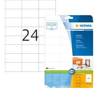 HERMA Premium - Papier - mat - adhésif permanent - blanc - 70 x 37 mm 240 étiquette(s) (10 feuilles de 24) étiquettes plastifiées