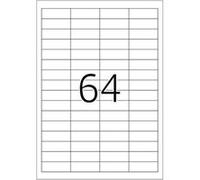 HERMA Premium - Papier - mat - auto-adhésif permanent - blanc - 48.3 x 16.9 mm 6400 étiquette(s) (100 feuille(s) x 64) étiquettes laminées Blanc G