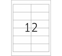 Premium - Papier - mat - auto-adhésif permanent - blanc - 97 x 42.3 mm 120 étiquette(s) (10 feuille(s) x 12 étiquettes laminées