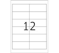 HERMA Premium - Papier - mat - auto-adhésif permanent - blanc - 97 x 42.3 mm 2400 étiquette(s) (200 feuille(s) x 12) étiquettes laminées Blanc G