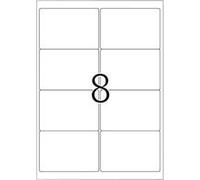 HERMA Premium - Papier - mat - auto-adhésif permanent - blanc - 99.1 x 67.7 mm 800 étiquette(s) (100 feuille(s) x 8 étiquettes d'adresse laminées Blanc G