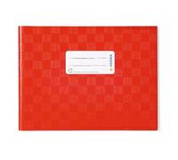 HERMA Protège-cahier format A5 paysage avec étiquette en plastique facile à nettoyer et robuste - Couverture à enfiler pour l'école - Rouge
