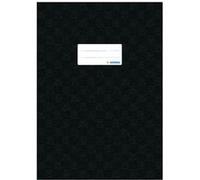 Herma Pochette A4 7449 – protège-cahier scolaire, polypropylène imitation lin noire, avec étiquette