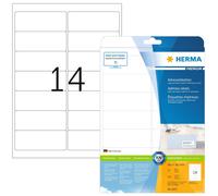 HERMA Self Adhesive Address Mailing Labels, 14 Labels Per A4 Sheet, 140 Labels F