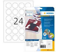 HERMA Self Adhesive Anti Tamper Security Labels, 24 Labels per A4 Sheet, 25 Shee