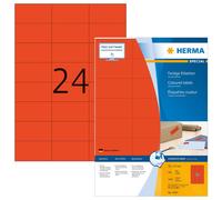 HERMA Self Adhesive Coloured Labels, 24 Labels Per A4 Sheet, 2400 Labels For Pri