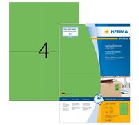 HERMA Self Adhesive Coloured Labels, 4 Labels Per A4 Sheet, 400 Labels For Print