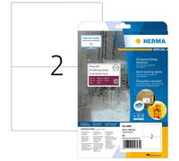 HERMA Self Adhesive Film Labels, 2 Labels per A4 Sheet, 25 Sheets, 210 x 148 mm,