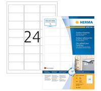 HERMA Self Adhesive Film Labels, 24 Labels per A4 Sheet, 40 Sheets, 63.5 x 33.9