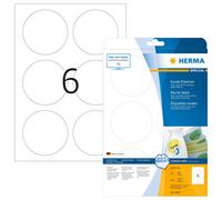 HERMA Self Adhesive Removable Multi-Purpose Labels, 6 Labels Per A4 Sheet, 150 L