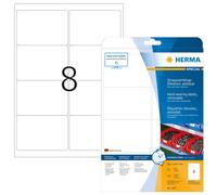 HERMA Self Adhesive Removable Weatherproof Foil Labels, 8 Labels Per A4 Sheet, 1