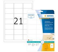 Herma Étiquettes d'adresse Special A4 63,5 × 38,1 mm mat transparent – Lot de 525