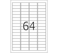 HERMA Special - Blanc - 45.7 x 16.9 mm 1600 étiquette(s) (25 feuille(s) x 64) étiquettes en papier mates autocollantes amovibles pour onglets Blanc G