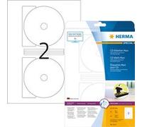 HERMA Special Maxi - Papier - mat - auto-adhésif permanent - blanc - diamètre 116 mm 50 étiquette(s) (25 feuille(s) x 2 étiquettes CD/DVD opaques Blanc G