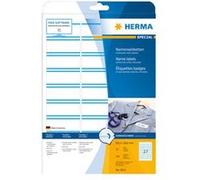 HERMA Special Name labels - Soie acétate - auto-adhésif amovible - rayures blanc/bleu - 63.5 x 29.6 mm 540 étiquette(s) (20 feuille(s) x 27) étiquettes G