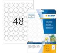 Special - Papier - mat - auto-adhésif amovible - blanc - diamètre 30 mm 1200 étiquette(s) (25 feuille(s) x 48) étiquettes