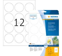 HERMA Special - Papier - mat - adhésif, facile à retirer - blanc - 60 mm rond 300 étiquette(s) (25 planches x 12) d'étiquettes