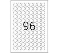HERMA Special - Papier - mat - auto-adhésif amovible - blanc - diamètre 20 mm 2400 étiquette(s) (25 feuille(s) x 96) étiquettes Blanc G