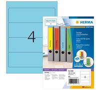 HERMA Special - Papier - mat - auto-adhésif permanent - bleu - 192 x 61 mm 400 étiquette(s) (100 feuille(s) x 4) étiquettes de dossiers opaques
