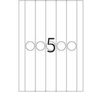 HERMA Special - Papier - mat - auto-adhésif permanent - perforé - blanc - 34 x 297 mm 125 étiquette(s) (25 feuille(s) x 5 étiquettes de dossiers opaques Blanc G