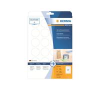 HERMA Special - Polyester - auto-adhésif - transparent - diamètre 40 mm 600 étiquette(s) (25 feuille(s) x 24 étiquettes de sécurité / d'étanchéité