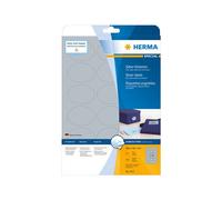 HERMA Special - Polyester - haute-brillance - auto-adhésif permanent - argent - 58,4 x 42,3 mm (ovale) 450 étiquette(s) (25 feuille(s) x 18 étiquettes pelliculées - pour Canon PIXMA iP4700, MP540, MP5