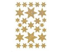 Sticker de Noël - HERMA - Étoiles couleur or - 1 feuille - Autoadhésif - Décoration de fête