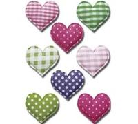 Herma - sticker magic coeurs etoffe 8 sticks 1 feuille 85x120mm 6288 G