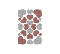 Herma Stickers Magic Cœurs 6387 – lot de 22, rouge/argent pailletés, 85x120 mm