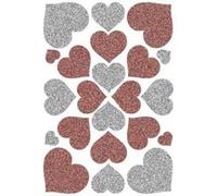 Herma Stickers Magic Cœurs 6387 – lot de 22, rouge/argent pailletés, 85x120 mm