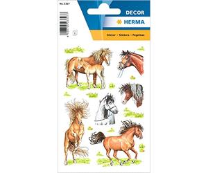 HERMA Stickers papier autocollant cheval 3307-3 feuilles / 18 stickers