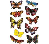 HERMA Stickers papillons en papier - 3 feuilles (7 étiquettes/feuille) - décor enfant multicolore