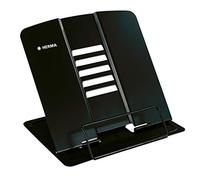 HERMA Support de lecture en métal (19,8 x 22,2 x 3,3 cm plié) réglable sur 5 niveaux, antidérapant, support de livre pour l'école, la cuisine et le bureau, porte-livre pour enfants, noir 19972