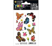 Herma Tatouages temporaires Couleur Art « Papillons » – Résistant à l'eau – 1 feuille de 15