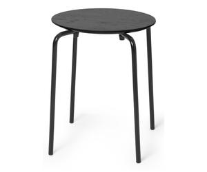 Herman tabouret noir piètement chêne noir Ferm Living - 5704723031208