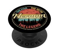 Herman The Man The Myth The Legend Men Nom personnalisé PopSockets PopGrip Adhésif