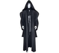 Hermanlory Costume complet de Dark Maul pour homme - Tunique avec cape - Pour Halloween et carnaval - Noir - Taille M